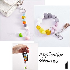 100Pcs Heart Silicone Beads for Keychain Making Cute Silicone Beads Bulk Silicone Bead Kit for Jewelry DIY Craft Making&nbsp;JX310A