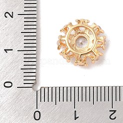 ガラスチャーム  真鍮のパーツと  花  ゴールドカラー  ミックスカラー  13.5x13.5x6.5mm  穴：1.5x3mm&nbsp;KK-B100-057G