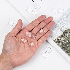 無色透明ガラスの正方形のカボション  15x5mm&nbsp;X-GGLA-A001-15mm