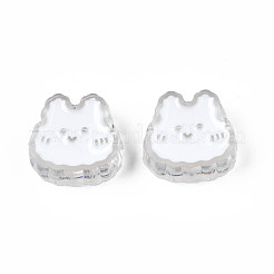透明なアクリルビーズ  エナメル  兎  ホワイトスモーク  18x19x8mm  穴：3mm&nbsp;X1-ACRC-S039-02G