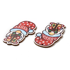 Single Face Christmas Printed Wood Big Pendants&nbsp;WOOD-D025-24