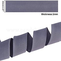 超幅広の厚手の平らなゴムバンド  ウェビング衣類縫製アクセサリー  濃いグレー  40mm&nbsp;EC-WH0016-B-S006