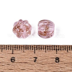 手作りゴールドパウダー入りランプワークビーズ  カボチャ  ピンク  8.5~9x7~8mm  穴：0.8~1mm&nbsp;LAMP-Q039-08A
