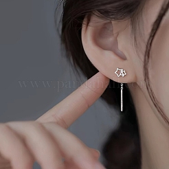 999 Fine Sterling Silver Star Ear Threads&nbsp;EJEW-P296-01S