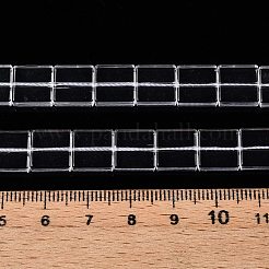 透明ガラスビーズ連売り  正方形  透明  10x10x4mm  穴：0.8mm  約38個/連  14.76インチ（37.5cm）&nbsp;GLAA-N001-58
