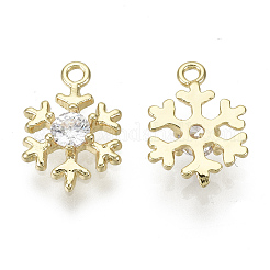 Brass Micro Pave Clear Cubic Zirconia Charms&nbsp;X-KK-S348-527-NF