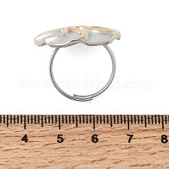 Ion Plating(IP) 304 Stainless Steel Finger Rings for Women&nbsp;RJEW-A093-01PG