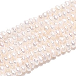 天然養殖淡水パールビーズ連売り  研磨両側  乳白色  1~2x2.5~3x2.5~3mm  穴：0.3~0.4mm  約206~214個/連  14.57~15.35''（37~39センチメートル）&nbsp;PEAR-T006-32