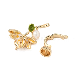 Brass Enamel Fold Over Clasps&nbsp;KK-S531-31G-B