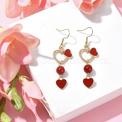 Dyed Natural Mashan Jade Dangle Earrings&nbsp;EJEW-JE05342-01