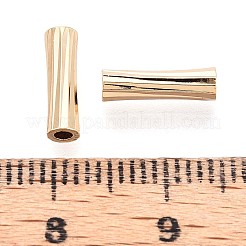 真鍮製スペーサービーズ  カドミウムフリー＆ニッケルフリー＆鉛フリー  チューブ  18KGP本金メッキ  10x2.5mm  穴：1.4mm&nbsp;KK-T075-55G