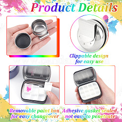鉄製水彩絵の具とマニキュア缶収納ボックス2セット  ステンレススチールカラーモジュレーションビーズコンテナ2個とプラスチックの空の水彩ペイントパン30個付き  ミックスカラー  6.2x5x1.7cm  コンパートメント：12x11mm&nbsp;MRMJ-BC0003-46