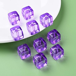 透明なアクリルビーズ  正方形  ミックスカラー  16.5x16x16mm  穴：3mm  約116個/500g&nbsp;MACR-S374-14-B