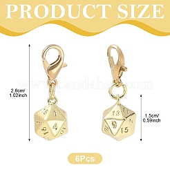 20 Sided Dice Brass Pendant Decorations&nbsp;HJEW-YW00548