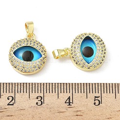 Printed Brass Micro Pave Cubic Zirconia with Glass Pendants&nbsp;KK-Z134-17G-02