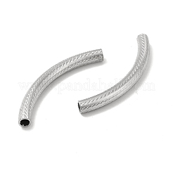 変色しない質感の304ステンレススチールチューブビーズ  ステンレス鋼色  40.5x11x4mm  穴：3mm&nbsp;STAS-P319-42P