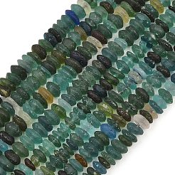 手作りランプワークビーズ連売り  ロンデル  シーグリーン  6~7.5x3mm  穴：1mm  約142個/連  14.17''（36センチメートル）&nbsp;LAMP-F046-02
