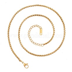2.5mm 304 ステンレススチール ウィートチェーンネックレス  18KGP本金メッキ  15.94インチ（40.5cm）&nbsp;LS-AL4301-2