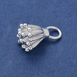 スターリングシルバーのタンポポの花のチャーム925個  銀  14x8.5x8.5mm  穴：3mm&nbsp;STER-D300-25S