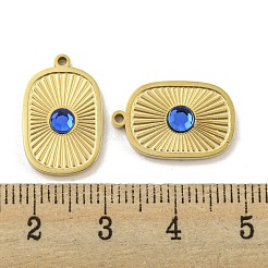 ガラスチャーム  304ステンレススチール製金具付き  オーバル  14KGP本金メッキ  18x11.5x2.5mm  穴：1.2mm&nbsp;STAS-P356-35G-02