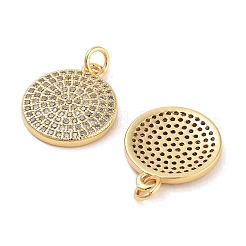 Rack Plating Brass Micro Pave Clear Cubic Zirconia Pendants&nbsp;KK-Z064-19G
