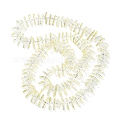 電気メッキガラスビーズセット  三角形  淡黄色  9x15.5~16x2.8~3mm  穴：1mm  約119~131個/連  24.21''~24.41''（61.5~62センチメートル）&nbsp;GLAA-K061-04A-FR01