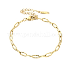 304ステンレススチールリンクチェーンブレスレット  18KGP本金メッキ  6-3/8インチ（16.2cm）&nbsp;BJEW-C084-06G