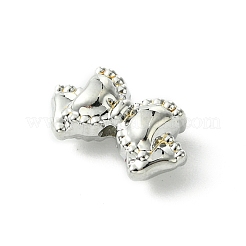 合金ビーズ  蝶結び  プラチナ  8x13x4.5mm  穴：1.6mm&nbsp;FIND-Z045-19P