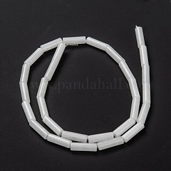 天然石ホワイトジェイドビーズ連売り  コラム  13~14x4mm  穴：1.2mm  約29~30個/連  15.16''~15.75''（38.5~40センチメートル）&nbsp;G-F247-46