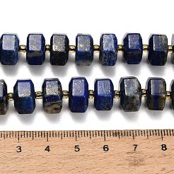 天然石ラピスラズリビーズ連売り  多面カット  六角  シードビーズで  11x12x6.5mm  穴：1.2mm  約45~47個/連  15.75~15.98インチ（40~40.6cm）&nbsp;GG-CBAA9B4-H01