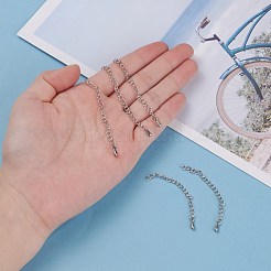 変色防止304ステンレススチールチェーンエクステンダー  カーブチェーンとドロップチャーム付き  ステンレス鋼色  59x3mm  穴：2mm&nbsp;X-STAS-D037