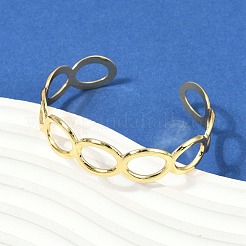 Hollow Out 304 Stainless Steel Cuff Bangles for Women&nbsp;BJEW-Z097-05G