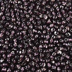 ピカソ ベーキングペイント ガラスシードビーズ  ラウンド  パープル  4~4.5mm  穴：1mm  約4500個/ポンド&nbsp;SEED-N007-35K