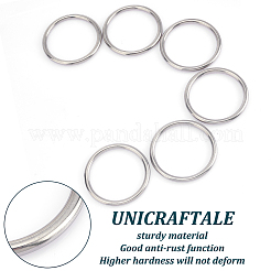 304ステンレススチールリンクリング  マクラメクラフトフープ  丸いリング  ステンレス鋼色  60x5mm  内径：50mm&nbsp;STAS-WH0022-85B