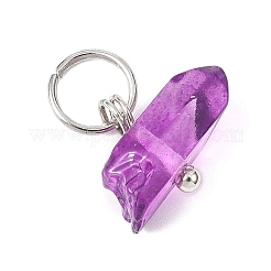 Dyed Natural Quartz Crystal Neggets Pendants&nbsp;PALLOY-JF04581-01