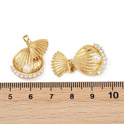 Brass Micro Pave Cubic Zirconia Pendants&nbsp;KK-C093-06G