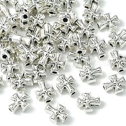 チベット風合金ビーズ  クロス  アンティークシルバー  10x8x4.2mm  穴：2mm&nbsp;FIND-YW0003-91