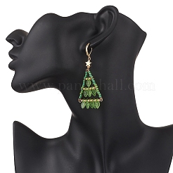 Handmade Glass Seed Beads Leverback Earrings&nbsp;EJEW-MZ00571