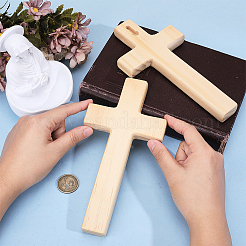 木製の壁掛けクロスペンダント  壁の装飾  モカシン  200x100x18mm  穴：22.5x9.5mm&nbsp;WOOD-WH0124-147