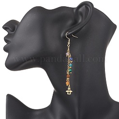 Natural Gemstone Dangle Earrings&nbsp;EJEW-JE06668-02