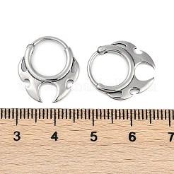 火の形をした316サージカルステンレススチールのフープピアス  フープノーズリング  プラチナ  18x1.8mm&nbsp;X-EJEW-G416-35P