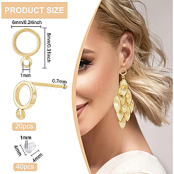 20Pcs Brass Stud Earring Findings&nbsp;KK-BC0008-36