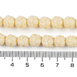 合成サンゴ彫刻ビーズ連売り  染め  花  レモンシフォン  8mm  穴：1.4mm  約46個/連  14.57インチ（37cm）&nbsp;CORA-C003-07