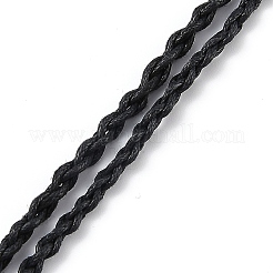 ネックレスメイク  ワックスコードとウッドビーズ付き  ブラック  30-1/4インチ（77~80cm）&nbsp;FIND-P030-C02-04
