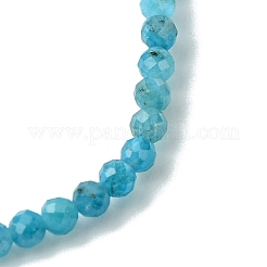 3mm Natural Apatite Faceted Round Beaded Stretch Bracelets for Women&nbsp;BJEW-JB10842-03