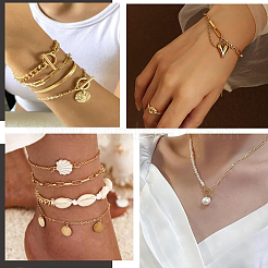 DIY 304 Stainless Steel Paperclip Chain Bracelets Necklaces Jewelry Sets Making Kits&nbsp;DIY-BBC0002-14