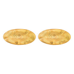 女性用304ステンレススチールスタッドピアス  オーバル  18KGP本金メッキ  36.2x17.8mm&nbsp;LS-QQ1906