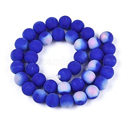 Frosted Opaque Glass Beads Strands&nbsp;GLAA-T032-P10mm-MBB11