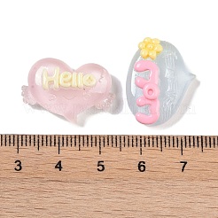 クリア樹脂カボション  言葉  カラフル  14~20x21~26.5x7.5~8.5mm&nbsp;RESI-H162-12