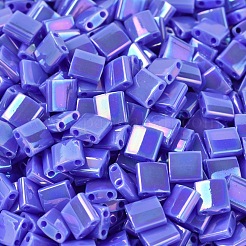MIYUKIティラビーズ  日本製シードビーズ  2穴  （tl483)不透明ツルニチニチソウab  5x5x1.9mm  穴：0.8mm  約590個/50g&nbsp;SEED-X0054-TL0483